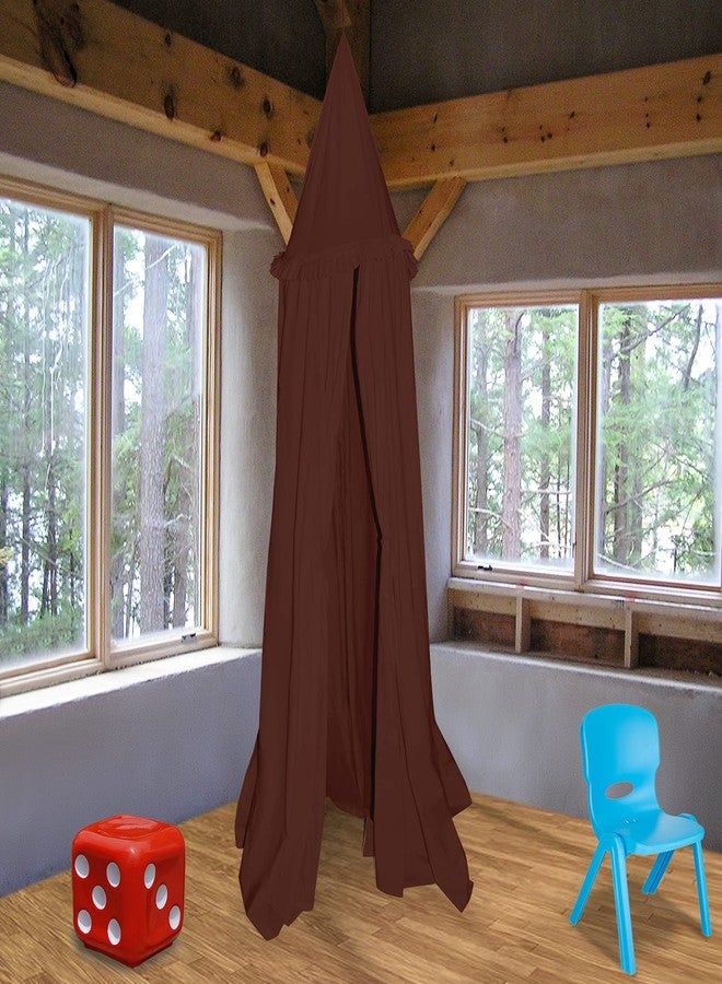 Next Day Art Teepee Play Tent for Kids Portable Foldable Flag House for Children Play Tents with Mat for Girl and Boy with Carry Case Canvas Playhouse Indoor and Outdoor with Baby Pillow Queen - Brown - Image 2